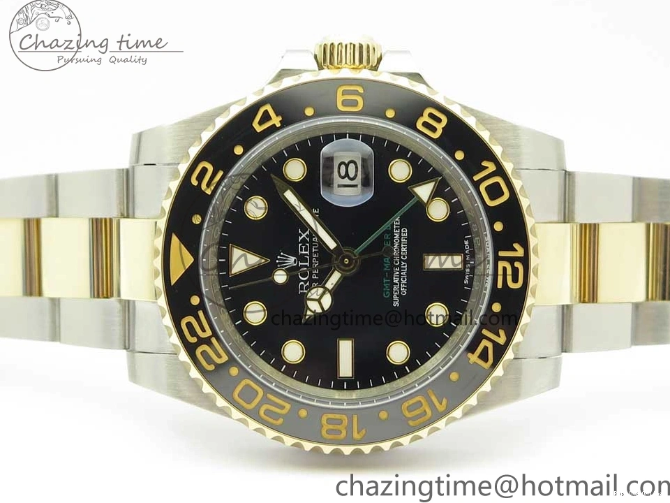 1219 Tailored GMT-Master II 116713 LN Black Ceramic Thick YG Wrapped 904L Steel 1:1 Noob Best Edition A3187 (Correct Hand Stack) 3304